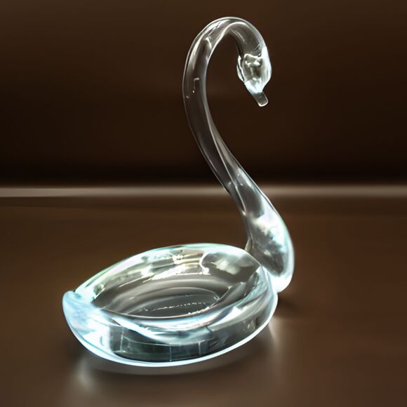Vintage Blown Glass Swan: Candy Dish Trinket Holder Bathroom Vanity Decor - Picture 3 of 6